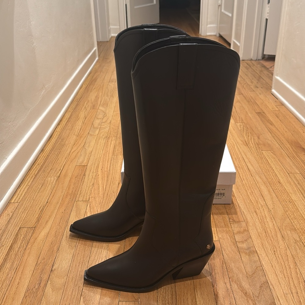 Anine Bing Black TALL TANIA BOOTS size 38 - Picture 3 of 6